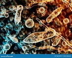 Protozoa, Infusoria Under a Microscope Stock Illustration ...