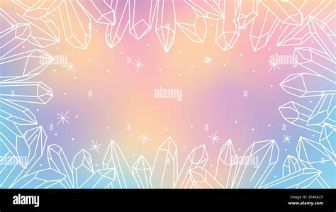 Vector Pastel Background With White Crystal Outline Pixiecore And