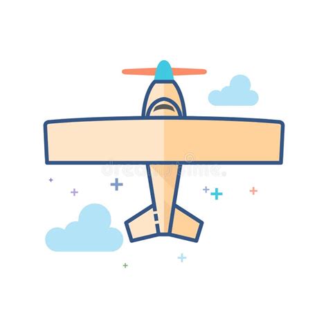 Flat Color Icon Vintage Airplane Stock Vector Illustration Of Icon