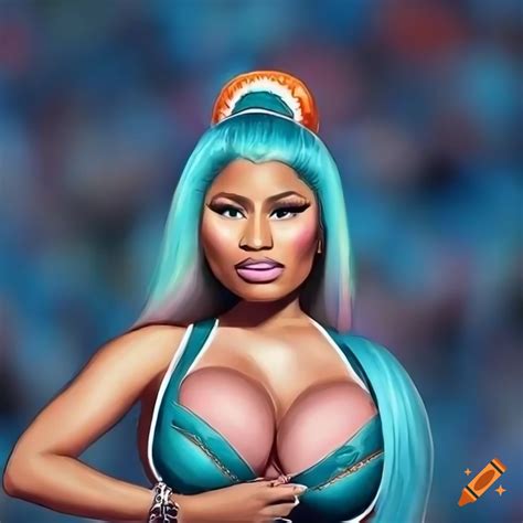 Cartoon Portrait Of Nicki Minaj Performing At Super Bowl On Craiyon