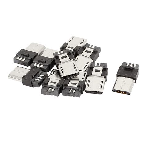 10 Pcs Usb Micro Type B 5pin Male Connector Solder Pcb Mount Socket