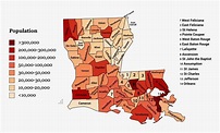 Map of Louisiana by population : r/MapPorn