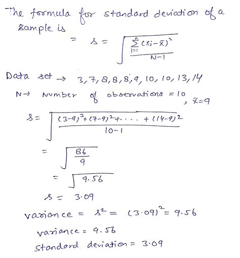 Solved The Formula For The Standard Deviation Of A Sample Is Select