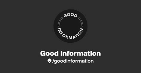 Good Information Listen On Youtube Spotify Linktree