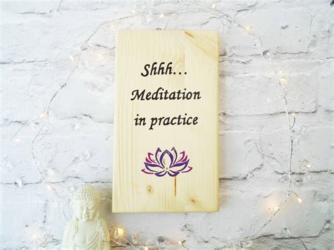 Meditation Wooden Plaque Sign For Meditation School