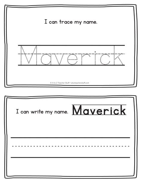 Maverick Name Printables For Handwriting Practice A To Z Teacher