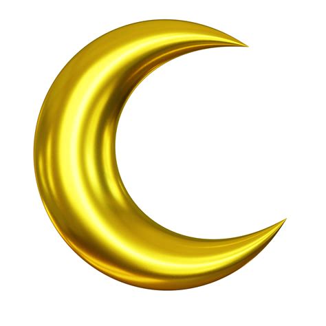 3d Golden Crescent Moon 11577782 Png