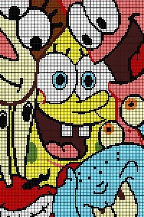 Minecraft Anime Pixel Art Pixel Art Bob L éponge 31 Idées Et