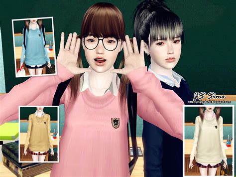Js Sims 3 Japanese School Uniform Set