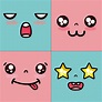 set kawaii cute faces expression 659415 Vector Art at Vecteezy