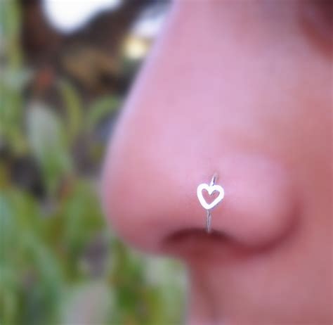 Heart Hoop Nose Ringtragushelix Sterling By