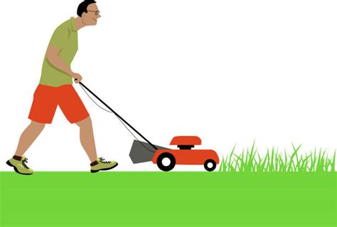 Man Mowing Lawn Illustrations Royalty Free Vector Graphics And Clip Art