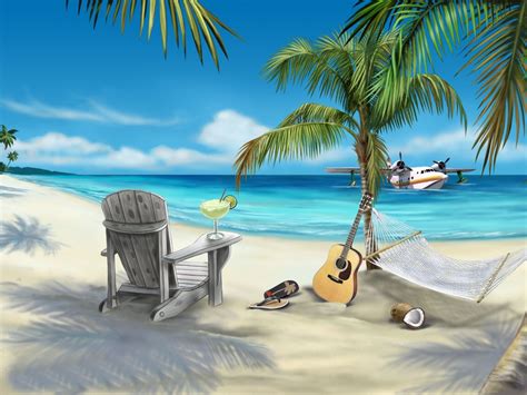 Free Download This Animated Beach Desktop Wallpaper Has Everything You
