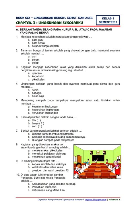 Soal Kelas 1 Tema 6 Subtema 2 Homecare24