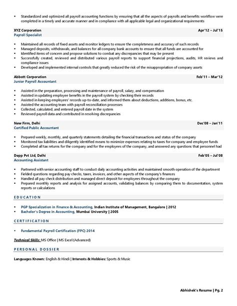 Payroll Accountant Resume Examples & Template (with job winning tips)