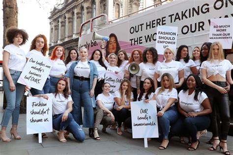 London Fashion Week Plus Size Models Protest Outside Calling For Body