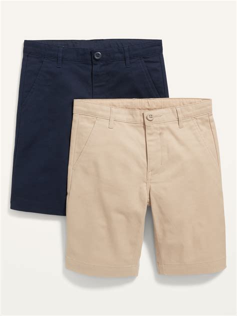 Old Navy Straight Uniform Shorts 2 Pack For Boys At Knee Multi