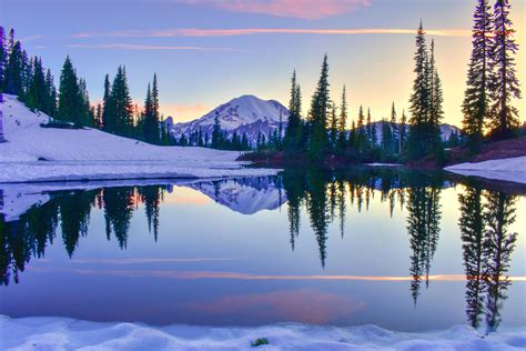 A Beautiful Sunset Captured At Mtrainier National Park In June Oc