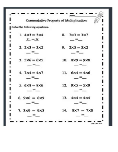 Properties Worksheets