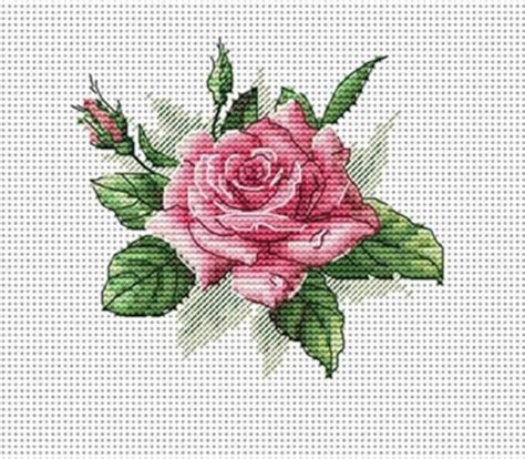 Rose Cross Stitch Pattern Pdf Instant Download Pink Cross Etsy
