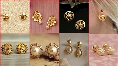 Outstanding Small Gold Earrings Designs For Daily Wear Minimalist Gold Studs Gold Earrings