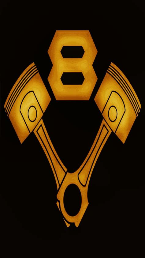 V8 Pistons Black Carros Engine Exotic Gold Logo Muscle Oil