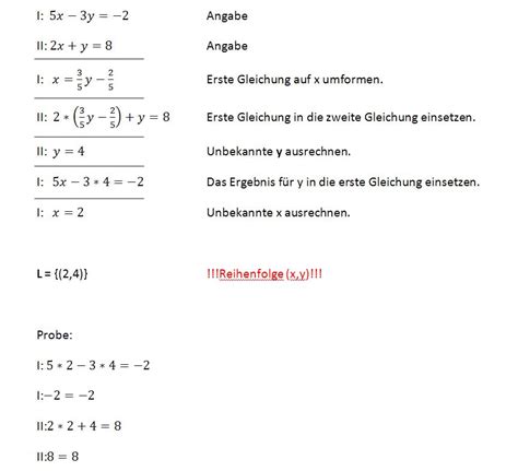 Also man kann ja für x auch 0 einsetzen, dann wäre y=3 oder: Gleichungen und Gleichungssysteme - Lernpfad