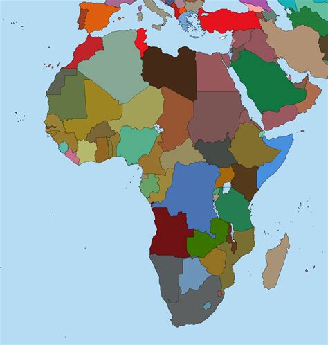 Map Of Africa To Color Political Map Of Africa Continent In Cmyk