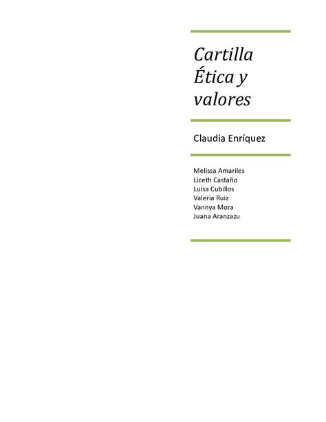 Calaméo Etica Y Valores Cartilla