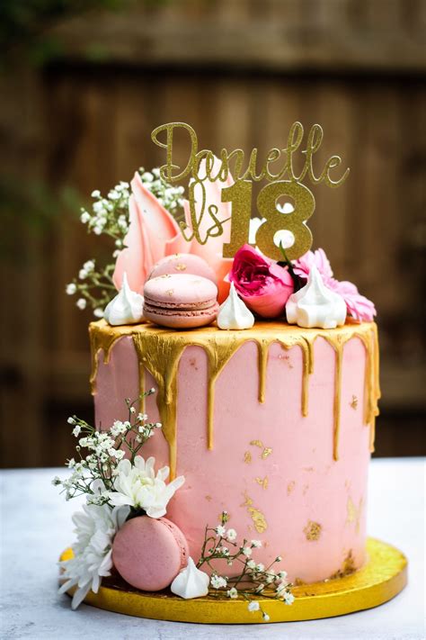 Pink And Gold Drip Cake 21st Birthday Cakes Fondant Wedding Cakes Girl Cakes