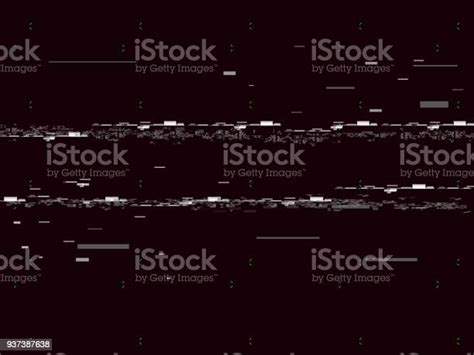 Glitch Television On Black Background Glitched Lines Noise No Signal Retro Vhs Background Vector