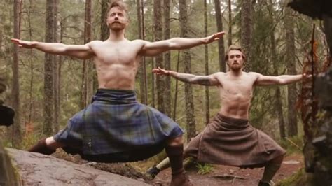Yoga In Kilts Is A Cheeky Success For Scottish Pair Bbc News