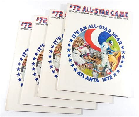 Lot Of 4 1972 Mlb All Star Game Progams Atlanta 72572 Ebay
