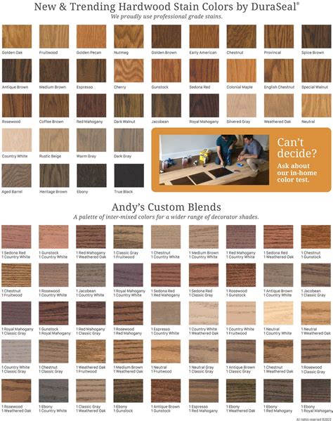 Stain Color Chart In Norwalk Ct And Tarrytown Ny All Hardwood Floors