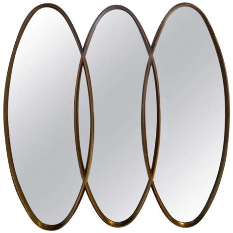 Triple Overlapping Oval Mid Century Modern Mirror At 1stdibs