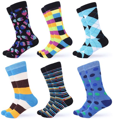 gallery seven mens dress socks funky colorful socks for men 6 pack pastel collection 6