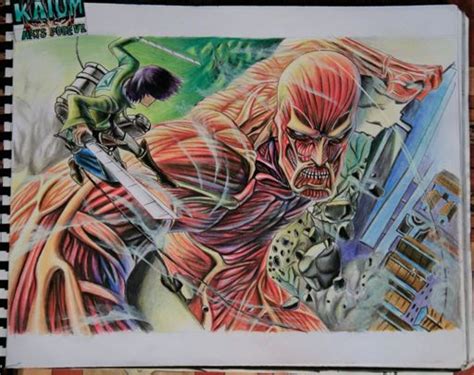 I love this series and i really love the titan characte. Drawing Attack on Titan (eren vs collosal titan) | Anime ...