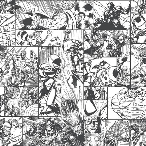 Comic Strip Wallpaper Black And White Marvel Comic Strip Black