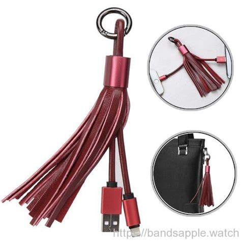 Leather Tassel Micro Usb Cable Metal Ring Key Chain Charging Price