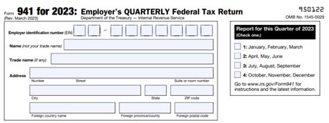 Irs Form 941 2023 Printable Forms Free Online