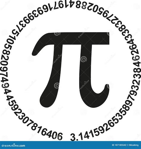 Pi Avec Des Nombres De Pi En Cercle Illustration de Vecteur