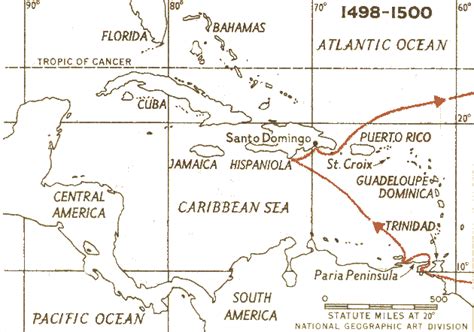 Christopher Columbus Third Voyage Map