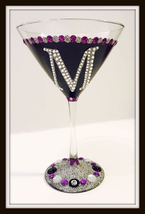 Persnalized Martini Glass Martini Glass For Birthday Martini Glass With Bling 40th Birthday