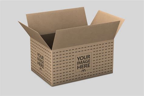 Open Cardboard Product Box Mockup Mediamodifier