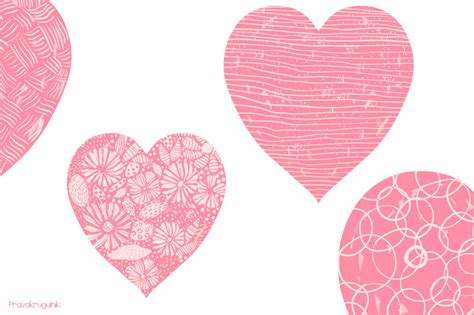 Pink Valentine Hearts Clipart Romantic Valentine Clip Art