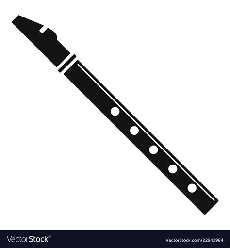 Classic Flute Icon Simple Style Royalty Free Vector Image
