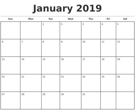 New Printable Blank Calendars 2019 Free Printable Calendar Monthly