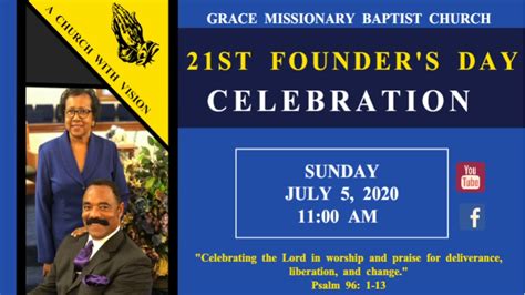 21st Founders Day Service July 5 2020 Youtube
