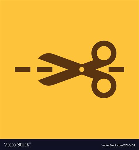 The Scissors Icon Cut Here Symbol Flat Royalty Free Vector