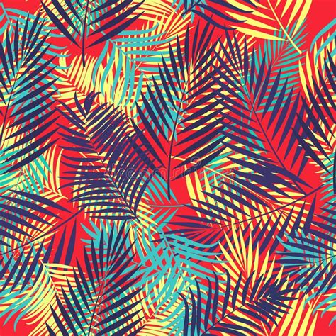 Neon Color Tropical Leaves Trendy Colorful Palm Tree Leaf Jungle